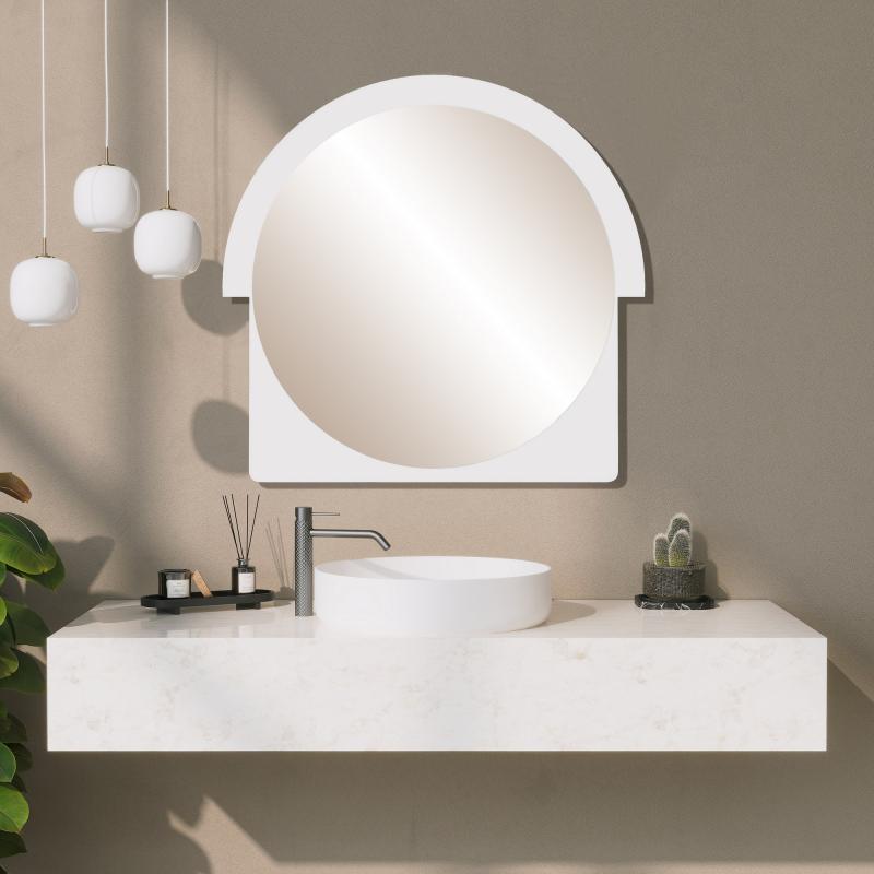 Elegantné zrkadlo LUCKY 70 cm, biele