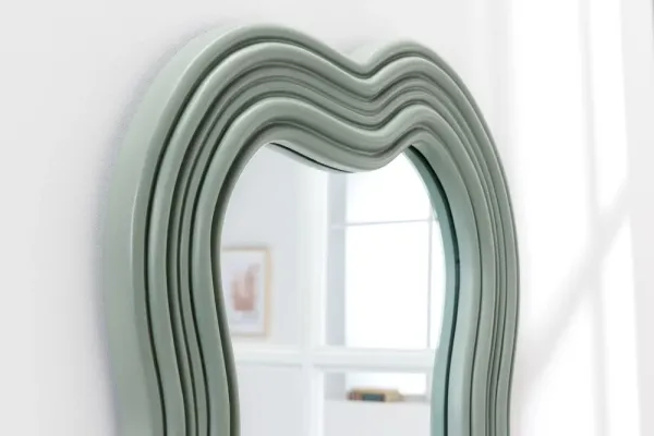 Dizajnové nástenné zrkadlo ALICE II 100 cm, pastelovo šalviovo zelené