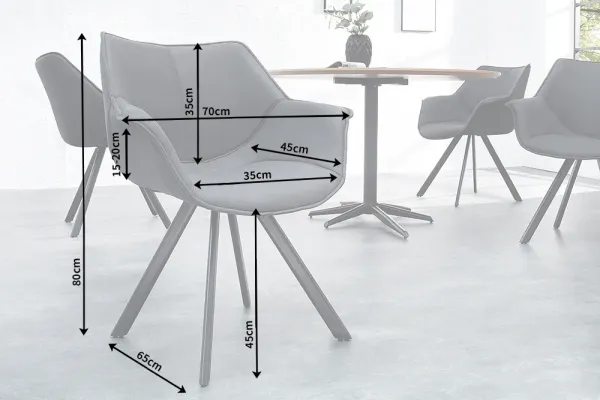 Dizajnová stolička THE DUTCH RETRO starohnedá s podrúčkami