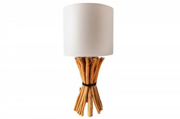 Ručne vyrobená stolová lampa EUPHORIA 56 cm biela prírodná