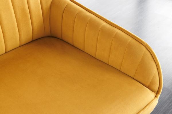Dizajnová lavica TURIN vintage 160 cm, horčicovo žltá, zamat