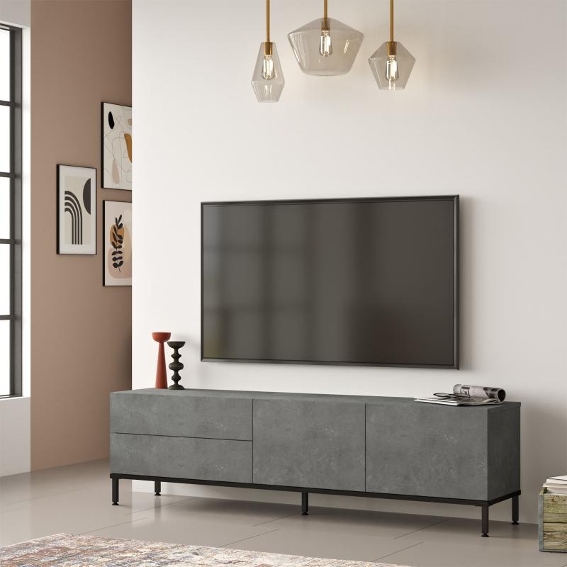 Elegantný TV stolík LUVIO 170 cm, MDF, šedý