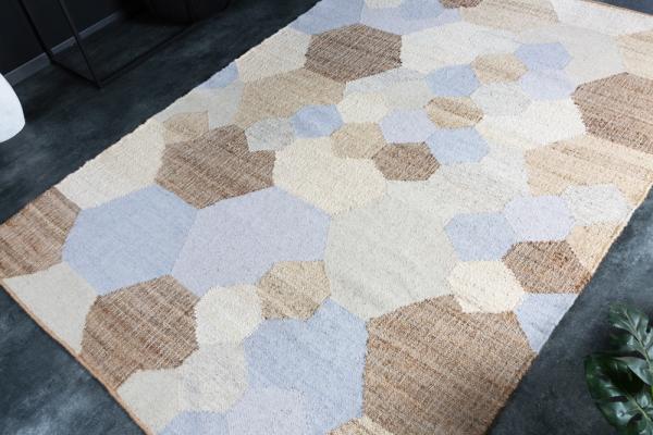 Ručne tkaný koberec BIO 230x160 cm, modro béžový, bavlna