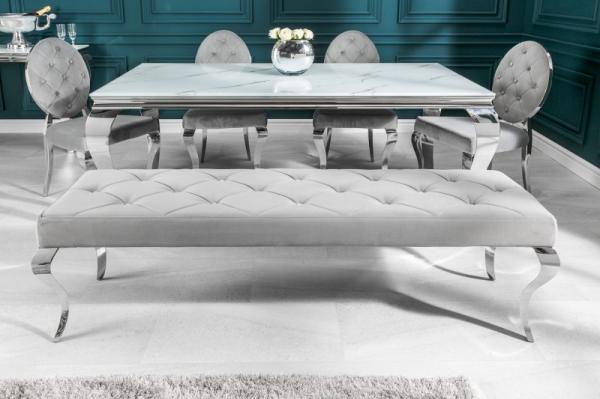 Elegantná lavica MODERN BAROQUE 170 cm, šedý zamat