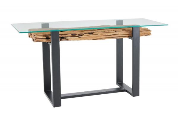 Masívny konzolový stolík BARRACUDA 150 cm, teak, prírodný