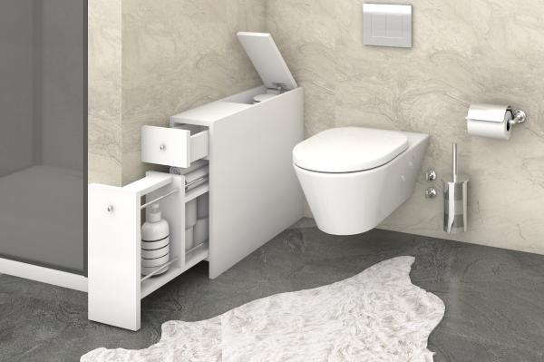 Praktická toaletná skrinka SMART 110 cm, MDF, biela