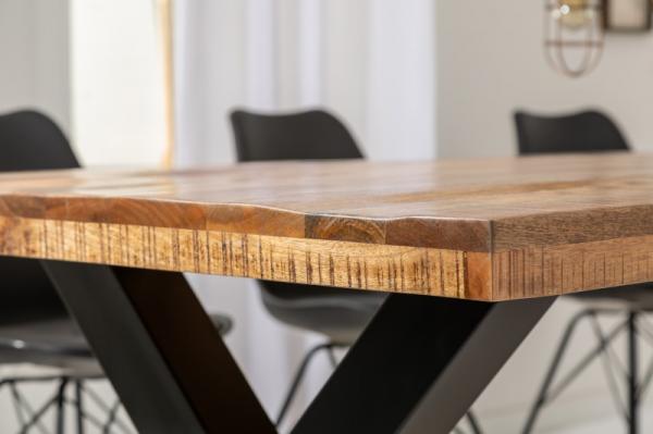 Masívny jedálenský stôl IRON CRAFT 200 cm mango priemyselný dizajn
