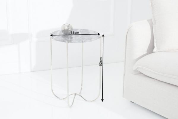 Exkluzívny konferenčný stolík NOBLE II 38 cm, šedý mramor