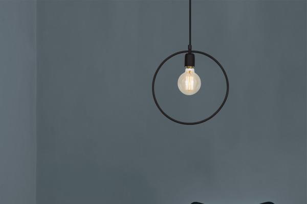 Dizajnová závesná lampa GEONNI, čierna, okrúhla