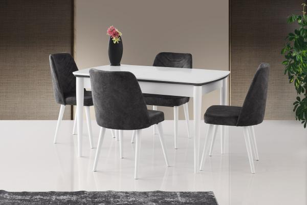 Moderný jedálenský stôl VEGA 130-160 cm rozkladací, MDF, biely