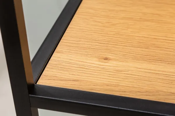Priemyselný konferenčný stolík SLIM LINE 120 cm, divoký dub, čierny