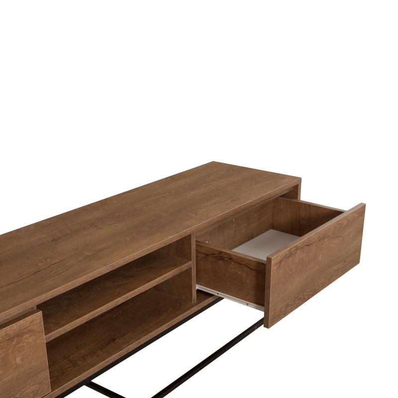 Dizajnový TV stolík RODEZ 180 cm, MDF, orechová dýha