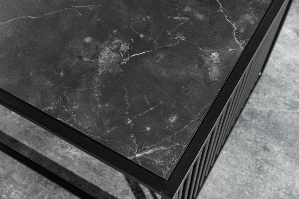 Dizajnový konferenčný stolík ARCHITECTURE 100 cm, mramorový,čierny