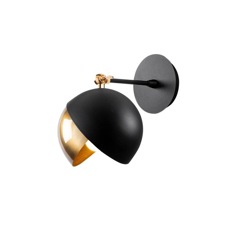 Dizajnová nástenná lampa BERSTE 26 cm, čierna, zlatá