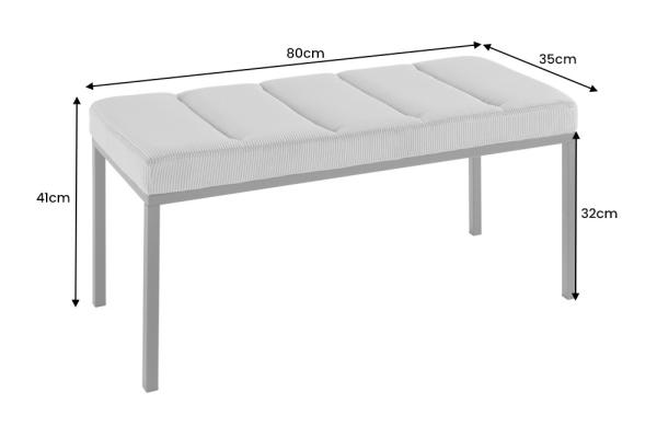 Dizajnová lavica PETIT BEAUTÉ 80 cm, šedá, zamat