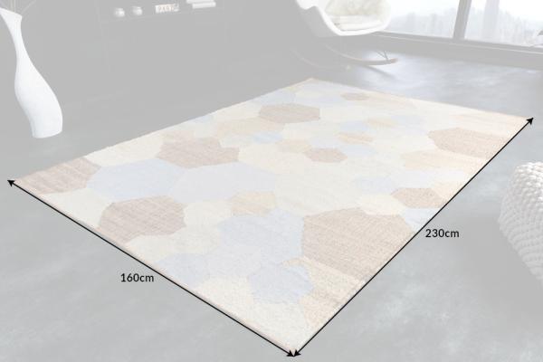 Ručne tkaný koberec BIO 230x160 cm, modro béžový, bavlna