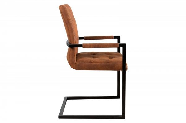 Konzolová stolička OXFORD vintage hnedá s lakťovou opierkou