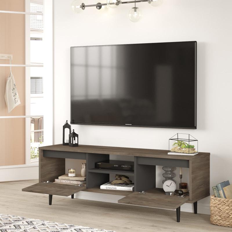 Elegantný TV stolík ARCA 140 cm, MDF, hnedý