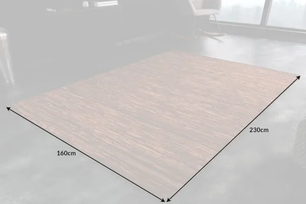 Ručne tkaný koberec PURE 230x160 cm hnedý, pravá koža