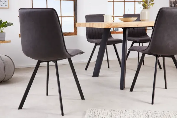 Dizajnová stolička ASTON vintage šedá, mikrovlákno