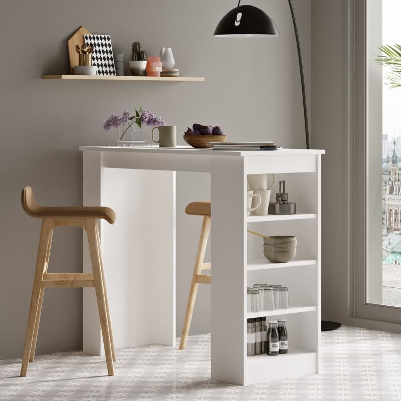 Dizajnový barový stôl STYLE 120 cm, MDF, biely