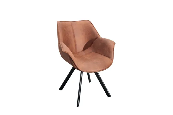 Dizajnová stolička THE DUTCH RETRO starohnedá s podrúčkami