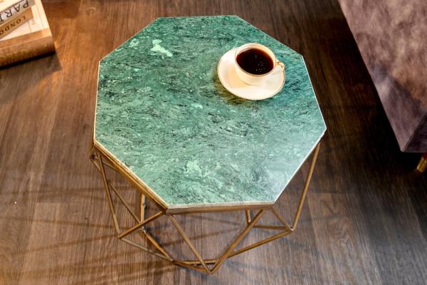 Bočný stolík DIAMOND 50 cm mramorovo zelený