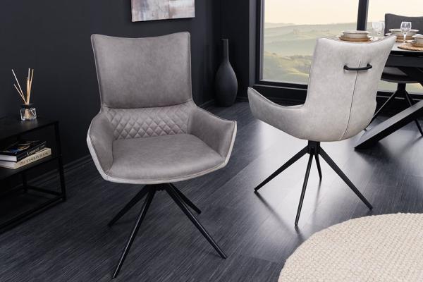 Otočná dizajnová stolička ALPINE svetlošedá, šedá