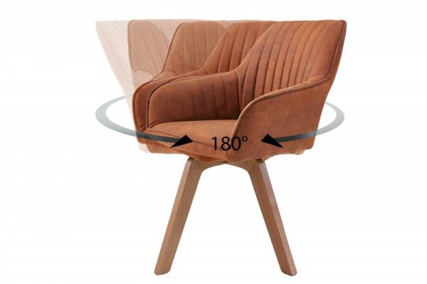 Otočná dizajnová stolička LIVORNO, vintage hnedá, mikrovlákno