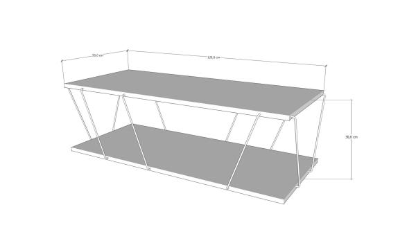 Moderný konferenčný stolík CANAZ 120 cm, MDF, antracit, šedý