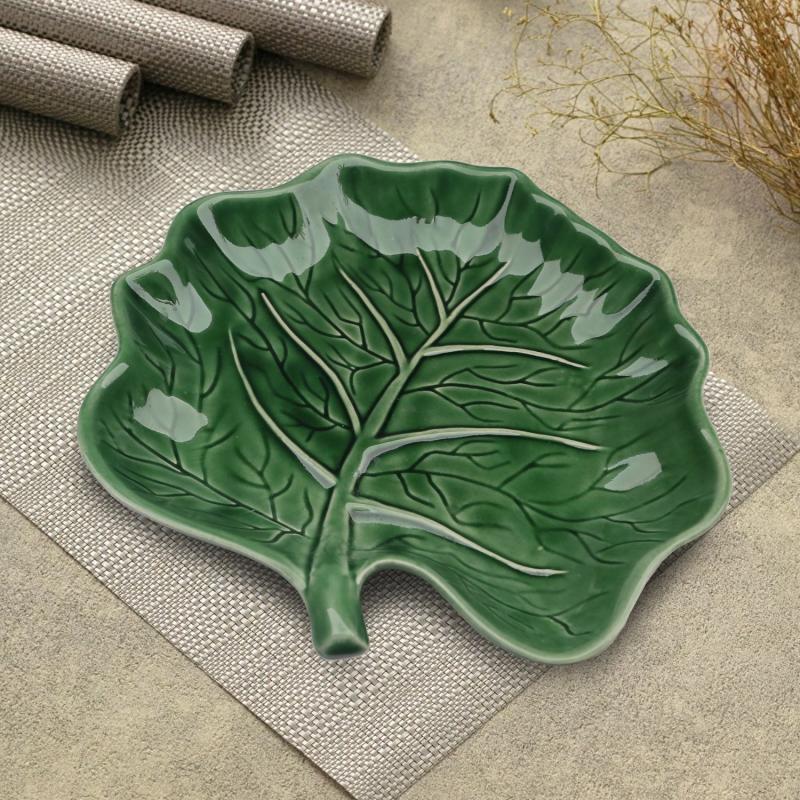 Elegantný tanierik na jednohubky HAMY II 23 cm, keramika, zelený