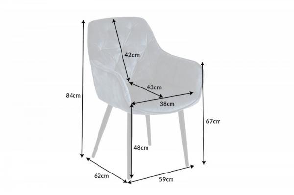 Dizajnová stolička MILANO benzínový zamat s prešívaním Chesterfield