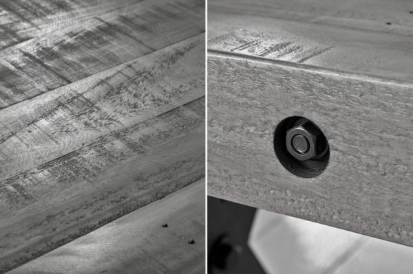 Masívna lavica THOR 200 cm šedá z borovicového dreva