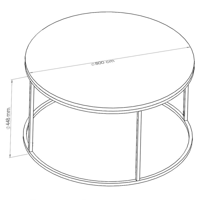 Elegantný konferenčný stolík STARTIS 60 cm, čierny