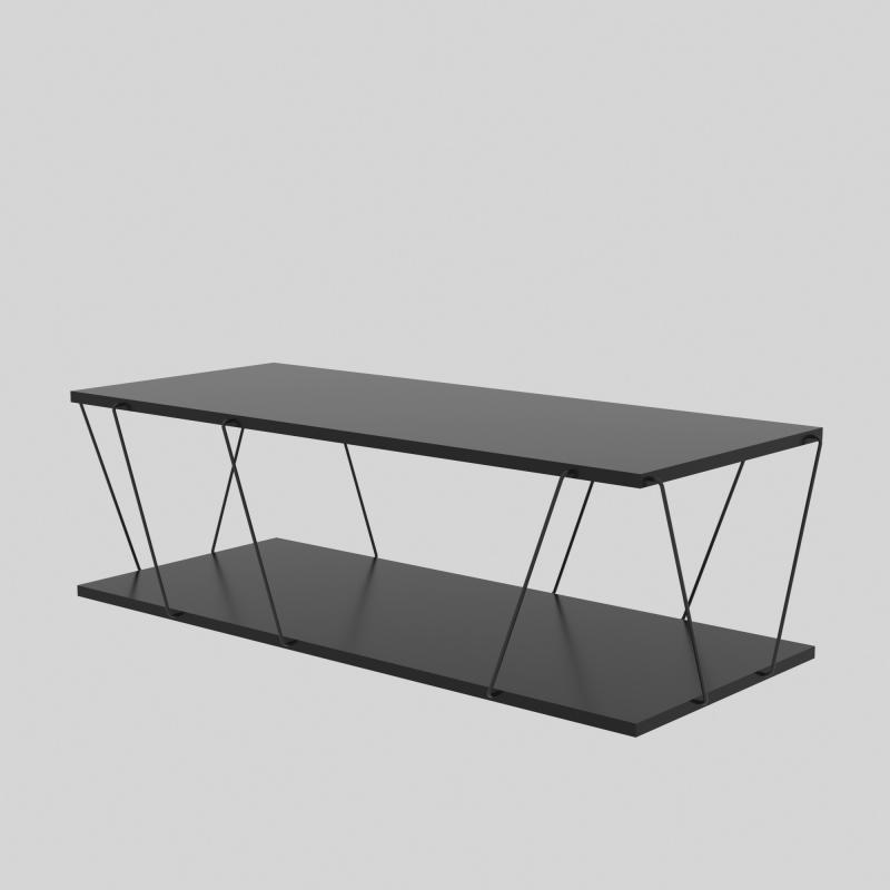 Moderný konferenčný stolík CANAZ 120 cm, MDF, antracit, šedý
