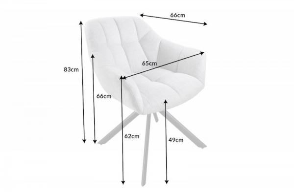Otočná stolička PAPILLON svetlošedá, štruktúrovaná tkanina