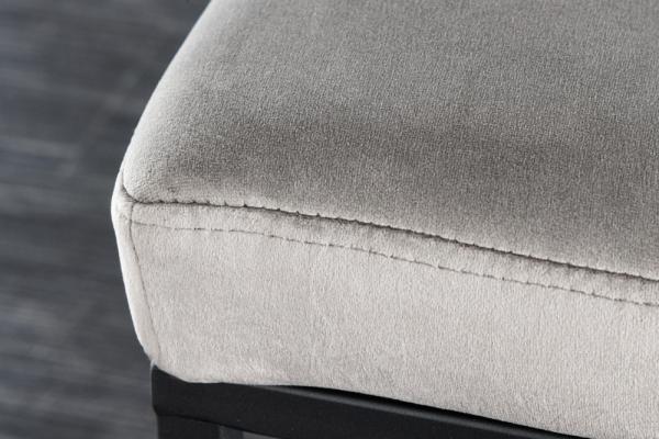 Dizajnová lavica PETIT BEAUTÉ 80 cm, šedá, zamat