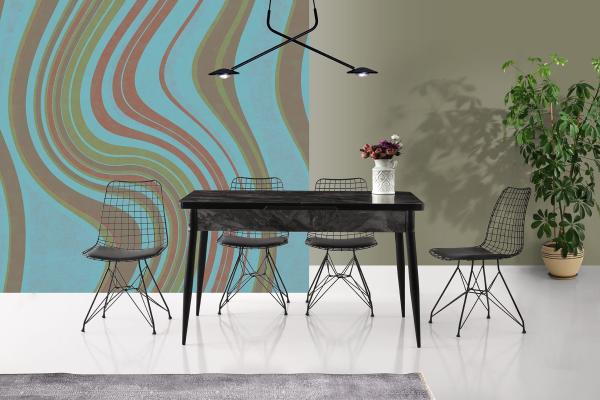 Dizajnový jedálenský stôl KELEBEK BLACK 130 - 130 cm, čierny