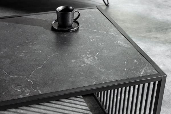 Dizajnový konferenčný stolík ARCHITECTURE 100 cm, mramorový,čierny