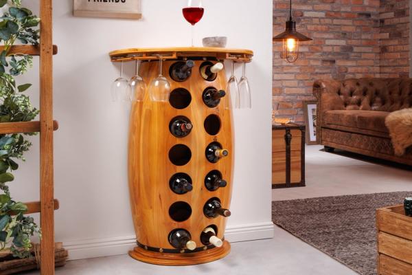 Elegantný stojan na víno BODEGA 84 cm, borovica, prírodná