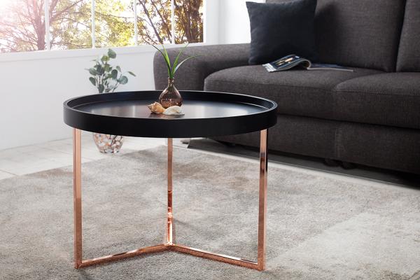Extravagantný konferenčný stolík MODULAR 60 cm, čierny, medený