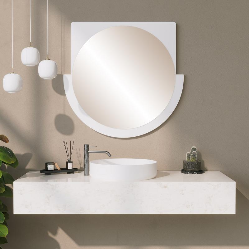 Elegantné zrkadlo LUCKY 70 cm, biele