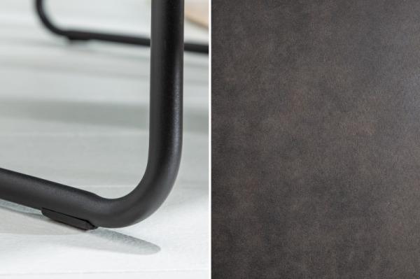 Dizajnová stolička MUSTANG starožitná šedá mikrovlákno s lakťovými opierkami