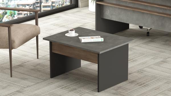 Dizajnový konferenčný stolík VISTA 80 cm, MDF, šedý, antracit