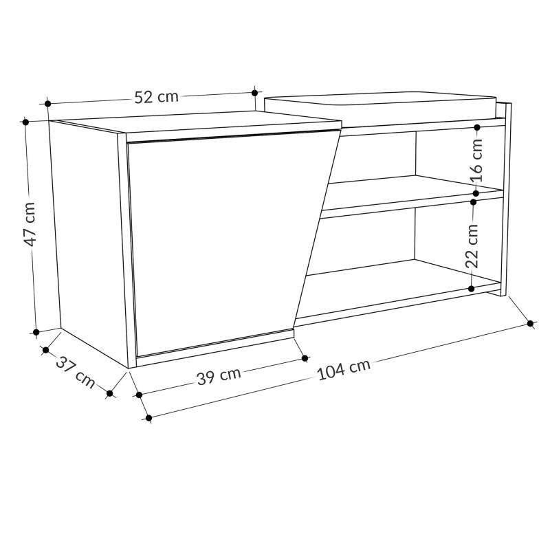 Dizajnová lavica do predsiene FIONA 104 cm, MDF, dubová dýha