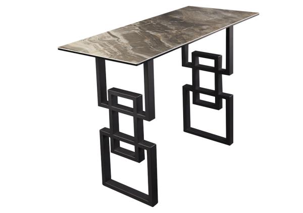 Dizajnový konzolový stolík ATLANTIS 100 cm, taupe keramika v mramorovom vzhľade
