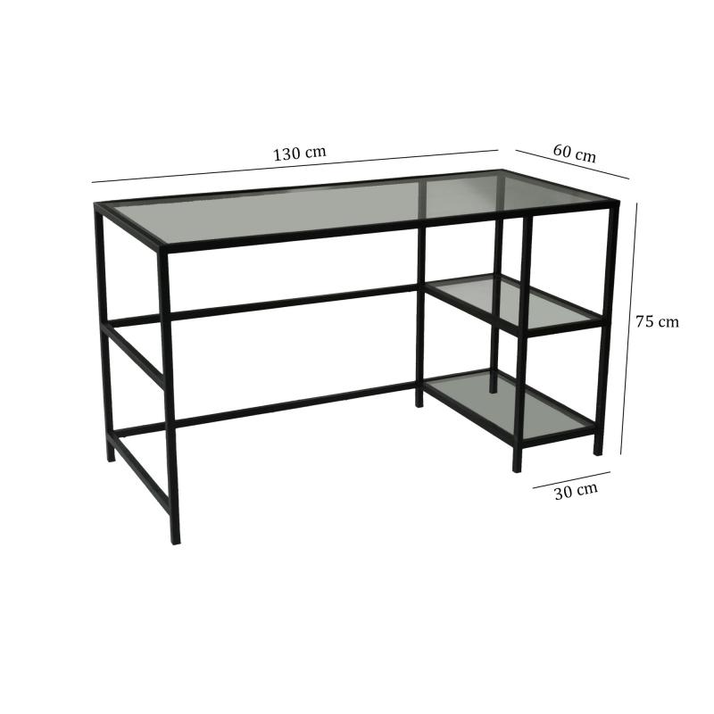 Dizajnový pracovný stôl MASASI 130 cm, čierny