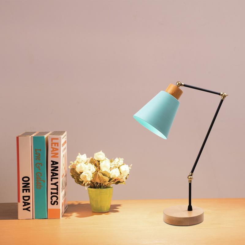 Elegantná stolová lampa MANAVGAT 52 cm, svetlo modrá, čierna