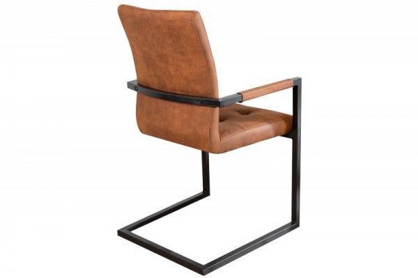 Konzolová stolička OXFORD vintage hnedá s lakťovou opierkou