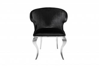 Elegantná stolička MODERN BAROQUE II zamat, čierna
